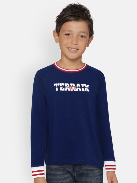 

Indian Terrain Boys Blue Printed Round Neck T-shirt