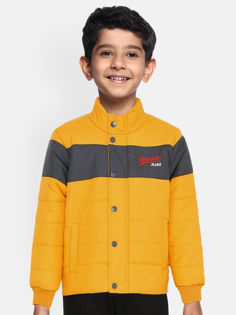 

Indian Terrain Boys Yellow Striped Insulator Puffer Jacket