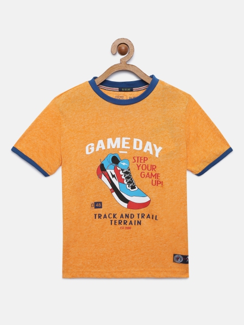 

Indian Terrain Boys Yellow Printed Round Neck T-shirt