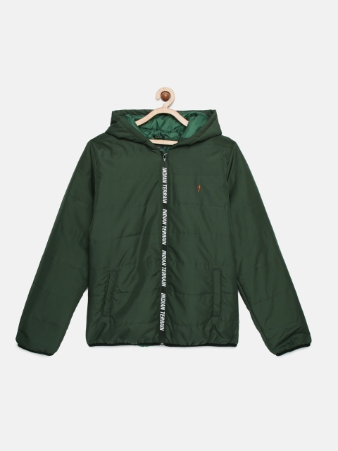 

Indian Terrain Boys Olive Green Solid Insulator Puffer Jacket