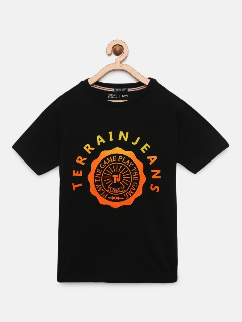 

Indian Terrain Boys Black Printed Round Neck T-shirt
