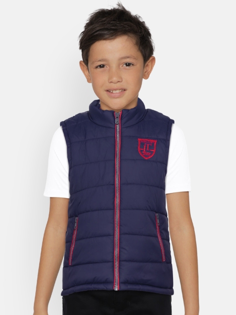 

Indian Terrain Boys Navy Blue Solid Quilted Jacket