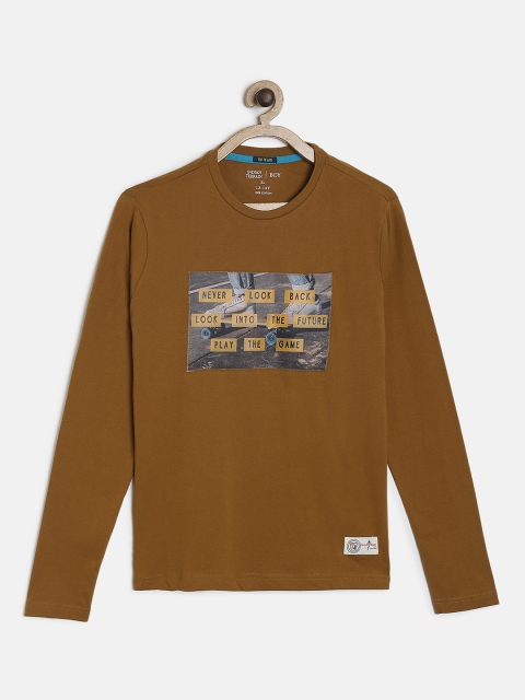

Indian Terrain Boys Brown Printed Round Neck T-shirt