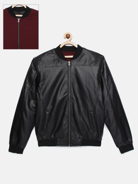 

Indian Terrain Boys Black Solid Insulator Biker Jacket