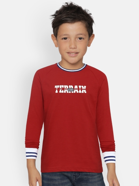 

Indian Terrain Boys Red Printed Round Neck T-shirt
