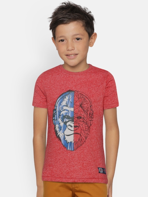 

Indian Terrain Boys Red Printed Round Neck T-shirt