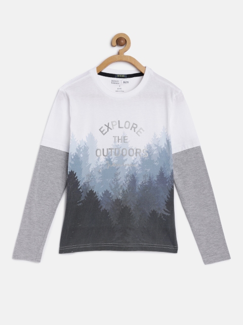 

Indian Terrain Boys White Printed Round Neck T-shirt