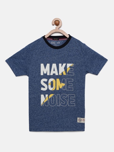 

Indian Terrain Boys Blue Printed Round Neck T-shirt