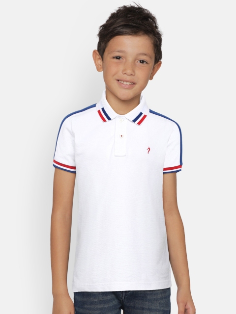 

Indian Terrain Boys White Solid Polo Collar T-shirt