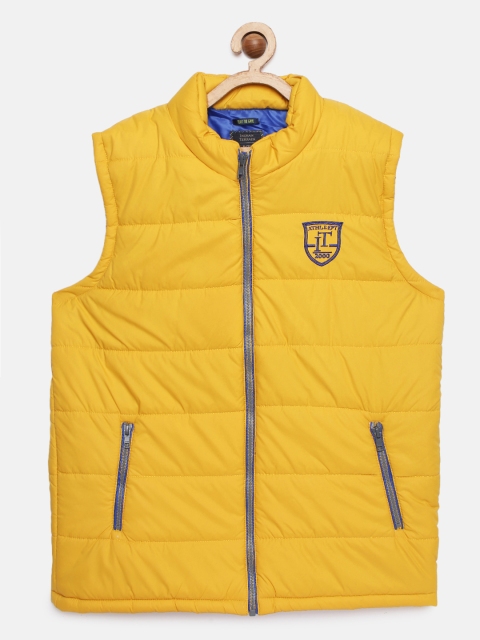 

Indian Terrain Boys Mustard Solid Insulator Quilted Jacket