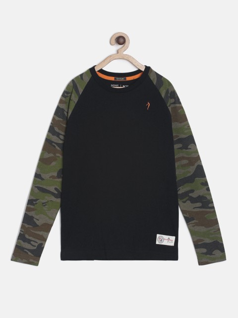 

Indian Terrain Boys Black Solid Round Neck T-shirt