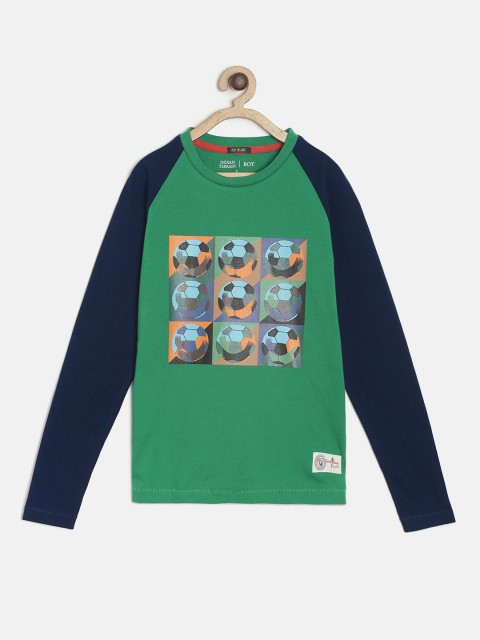 

Indian Terrain Boys Green Printed Round Neck T-shirt
