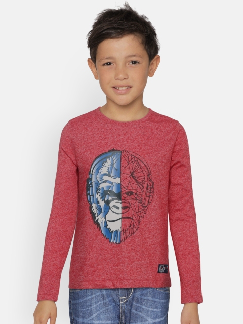 

Indian Terrain Boys Red Printed Round Neck T-shirt