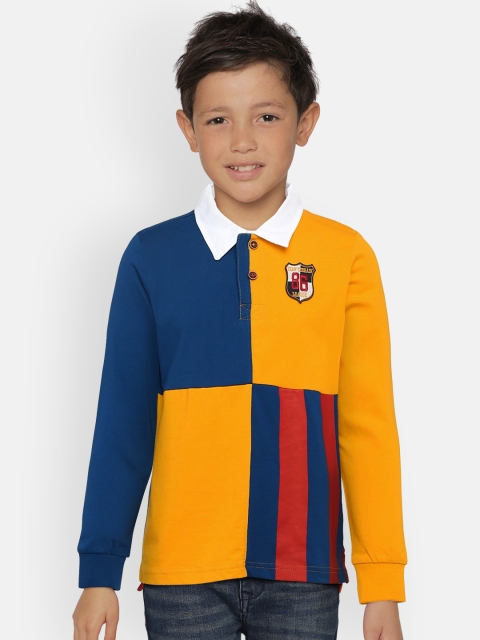 

Indian Terrain Boys Yellow Colourblocked Polo Collar T-shirt