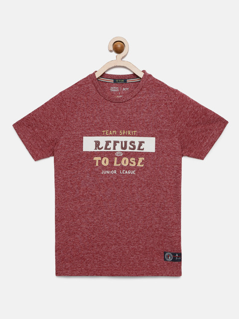 

Indian Terrain Boys Red Printed Round Neck T-shirt