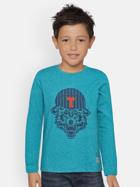 

Indian Terrain Boys Blue Printed Round Neck T-shirt