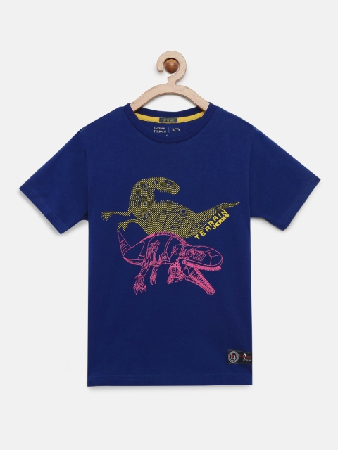 

Indian Terrain Boys Navy Blue Printed Round Neck T-shirt