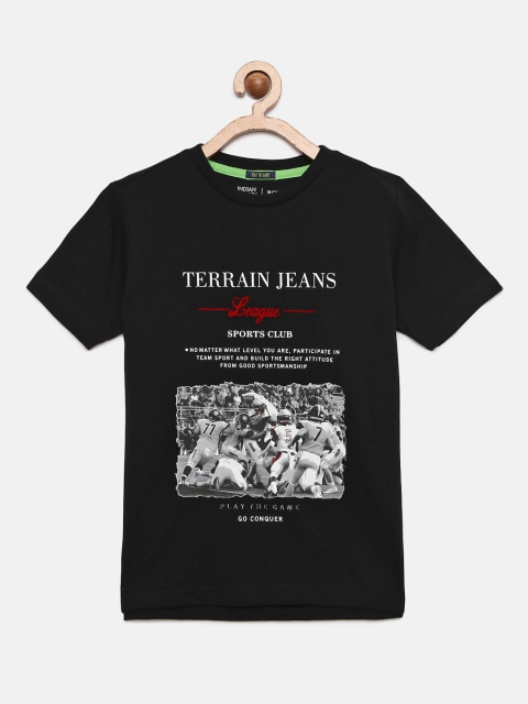 

Indian Terrain Boys Black Printed Round Neck T-shirt