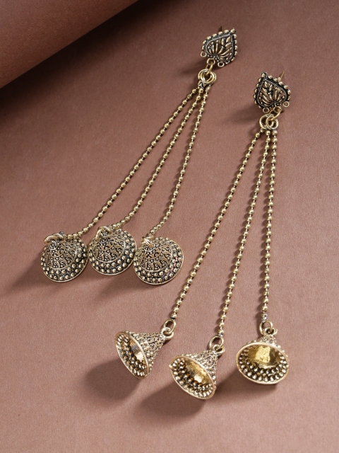 

Priyaasi Gold-Plated German Silver Classic Antique Drop Earrings