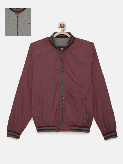 

Indian Terrain Boys Maroon & Grey Solid Reversible Bomber