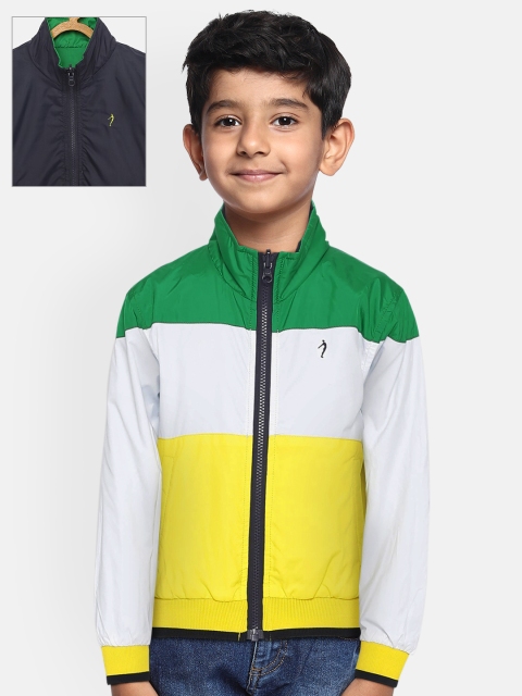 

Indian Terrain Boys Multicoloured Colourblocked Reversible Open Front Jacket, Multi