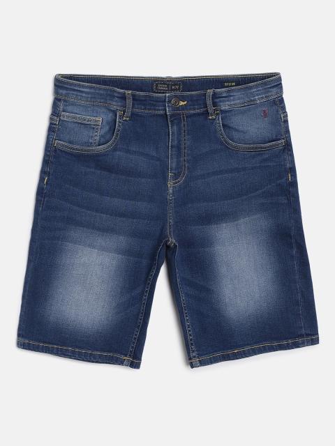 

Indian Terrain Boys Navy Blue Solid Regular Fit Denim Shorts