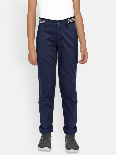 

Indian Terrain Boys Blue Regular Fit Solid Chinos