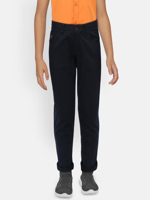 

Indian Terrain Boys Navy Blue Regular Fit Solid Trousers