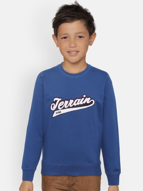 

Indian Terrain Boys Blue Solid Sweatshirt
