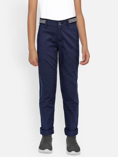 

Indian Terrain Boys Blue Regular Fit Solid Chinos