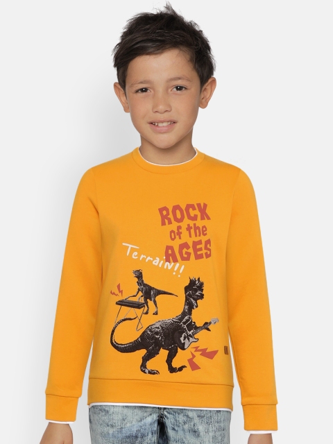 

Indian Terrain Boys Yellow Printed Sweatshirt