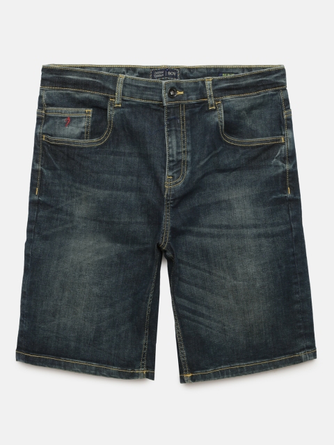 

Indian Terrain Boys Navy Blue Washed Regular Fit Denim Shorts