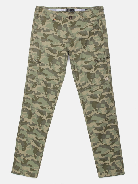 

Indian Terrain Boys Brown Camo Printed Regular Fit Cargos