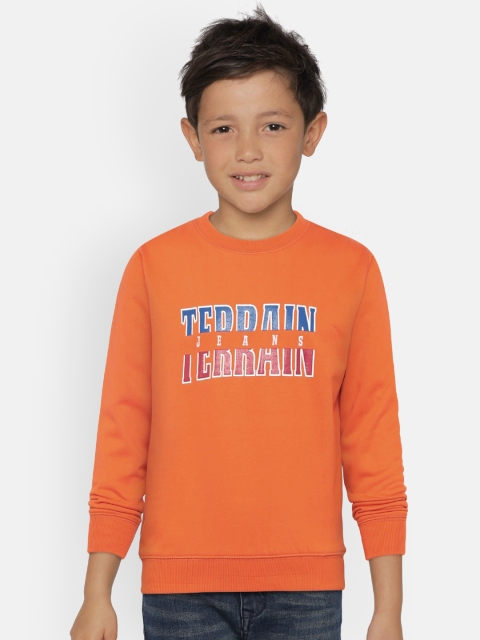 

Indian Terrain Boys Orange Printed Sweatshirt