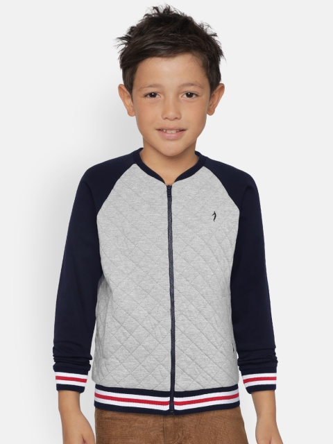 

Indian Terrain Boys Grey Melange Self Design Sweatshirt