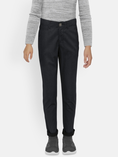 

Indian Terrain Boys Black Regular Fit Printed Chinos
