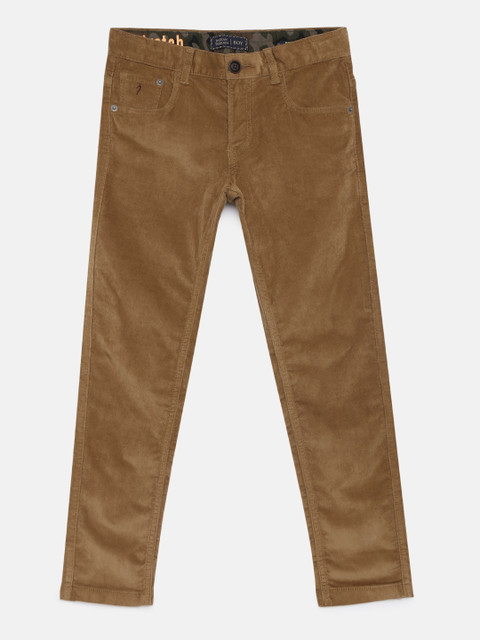 

Indian Terrain Boys Brown Regular Fit Solid Corduroy Trousers
