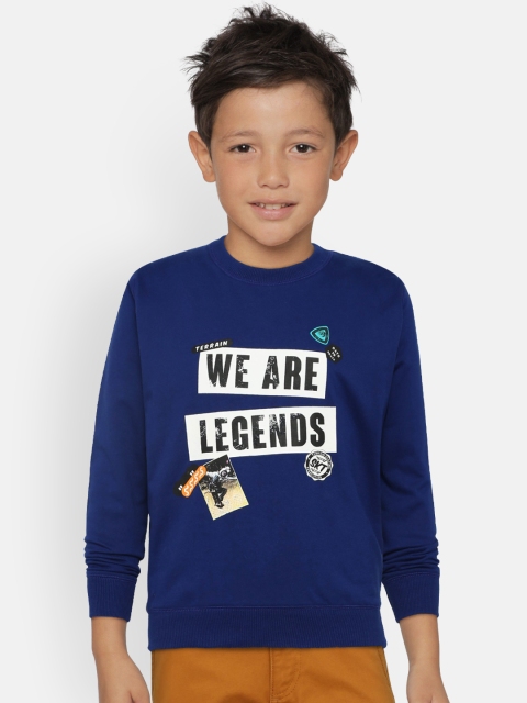 

Indian Terrain Boys Blue Printed Sweatshirt