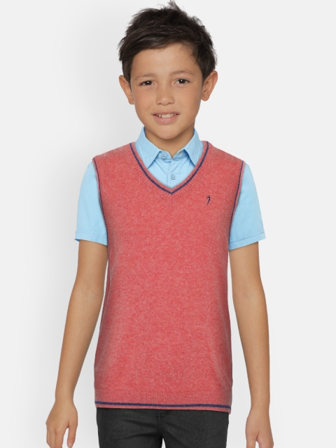 

Indian Terrain Boys Red Solid Sweater