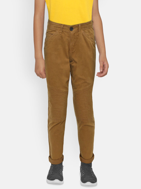 

Indian Terrain Boys Brown Regular Fit Solid Trousers