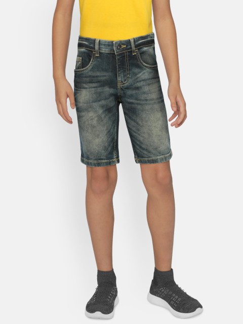 

Indian Terrain Boys Blue Washed Regular Fit Denim Shorts