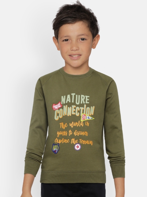 

Indian Terrain Boys Green Printed Sweatshirt
