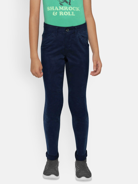 

Indian Terrain Boys Blue Regular Fit Solid Trousers