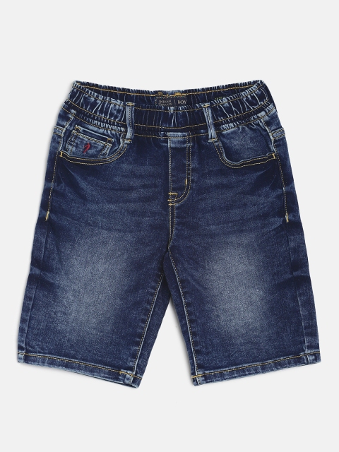 

Indian Terrain Boys Blue Solid Regular Fit Denim Shorts