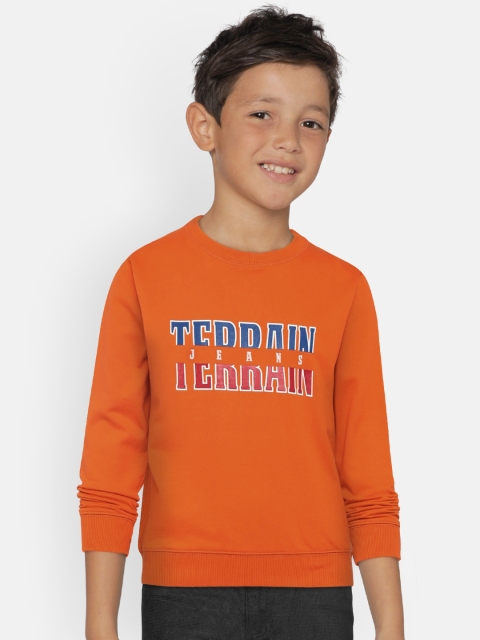 

Indian Terrain Boys Orange Printed Sweatshirt