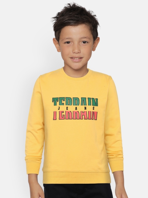 

Indian Terrain Boys Yellow Printed Sweatshirt