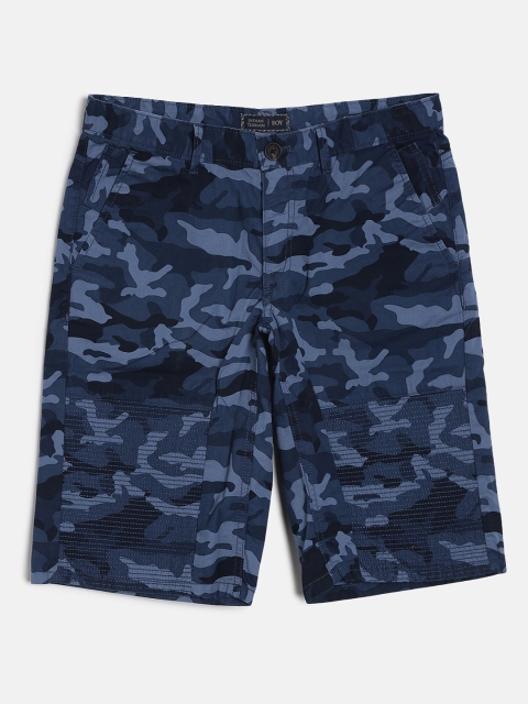 

Indian Terrain Boys Blue Printed Regular Fit Shorts