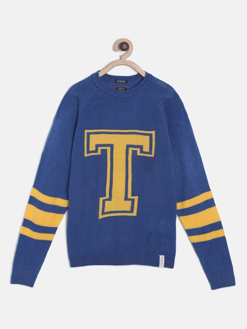 

Indian Terrain Boys Blue Self Design Sweater