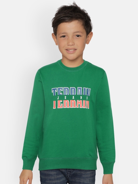 

Indian Terrain Boys Green Printed Sweatshirt