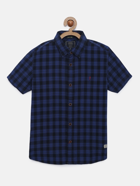 

Indian Terrain Boys Blue Regular Fit Checked Casual Shirt
